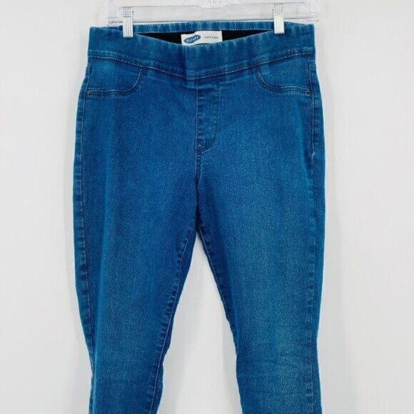 Old Navy Size 10 Medium Wash High Rise Super Skinny Pull On Jeans Stretch - Picture 2 of 9